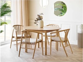 Scaun de dining în culoare naturală cu cotiere din lemn de stejar Agustin – House Nordic