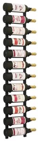 282466 vidaXL Suport sticle de vin montat pe perete, 12 sticle, negru, fier