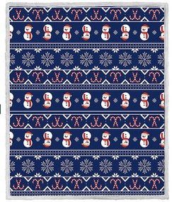 Patura de miel din microplus de Craciun FROSTY, albastru inchis Dimensiune: 200 x 220 cm