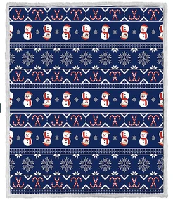 Patura de miel din microplus de Craciun FROSTY, albastru inchis Dimensiune: 200 x 220 cm