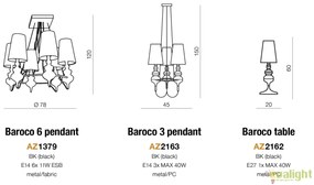 Candelabru modern design elegant Baroco 3 Black