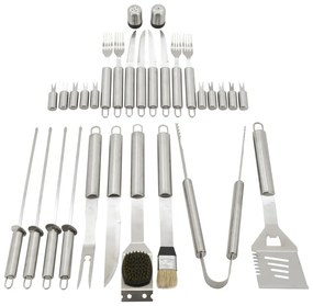 Set 30 ustensile de grătar, cu servietă Alu - Cattara