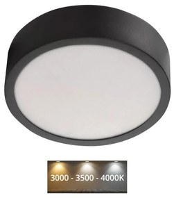 Plafonieră LED/12,5W/230V 3000/3500/4000K d. 17 cm negru