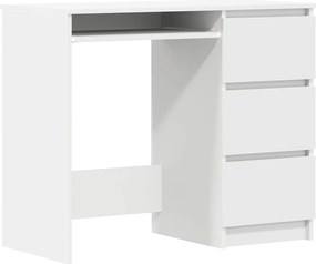 vidaXL Birou, alb, 90x45x76 cm, lemn prelucrat