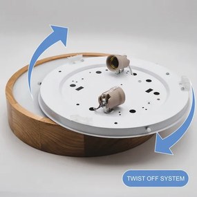 Brilagi CARVALHO Lampă de plafon LED RGBW dimmabilă, 2xE27/15W/230V, Wi-Fi, finisaj stejar, diam. 37,5 cm