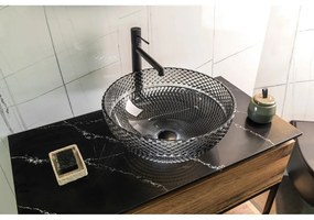 Chiuvetă neagră rotundă din sticlă ø 39,5 cm Marac – Sapho
