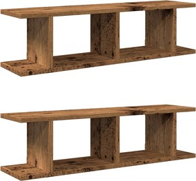 vidaXL Rafturi perete, 2 buc., lemn vechi, 90x18x20 cm, lemn prelucrat