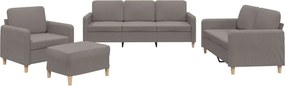 vidaXL Set de canapea cu perne, 4 piese, gri taupe, material textil
