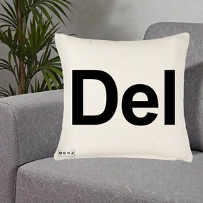 Perna Personalizata Tasta Del Tipografie Bold, 40x40 cm, Crem Reliefat, Husa Detasabila, Perna Inclusa, BEKZ®
