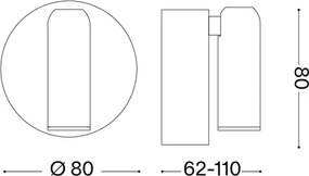 Ideal Lux BEAN - Aplică spot de perete LED reîncărcabilă și dimerizabilă, 3W/5V, CRI95, alamă