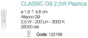 Bec LED G9 2.5W PLASTICA 122168