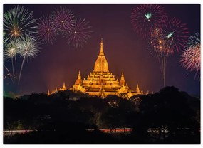 Tablou cu artificii în Asia (70x50 cm)