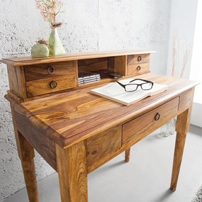 Birou din lemn de trandafir Sheesham Honey, Hemingway 90cm