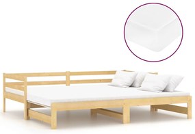 3083654 vidaXL Pat extensibil de zi, 2x(90x200) cm, lemn masiv de pin