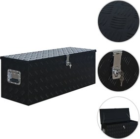 vidaXL Ladă din aluminiu, negru, 1085 x 370 x 400 mm