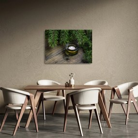 Tablou pe sticlă - lumânare de Crăciun (70x50 cm)