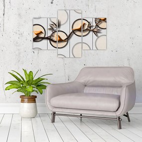 Tablou artistic - Păsărele pe creangă (90x60 cm)