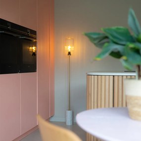 Lampă de podea Art Deco din alamă cu sticlă transparentă - Rid