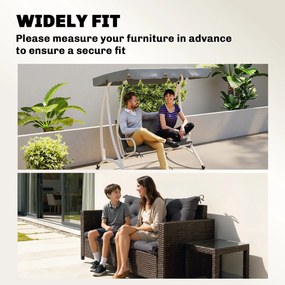 Outsunny Pernă de Grădină Modernă pentru Ședere în Exterior cu 6 Curele, Pernă Căptușită din Bumbac și Poliester, pentru Canapele Balanțe Bănci, 100x98x8 cm, Gri Închis | Aosom Romania