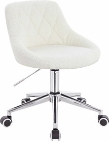 HR1054K Scaun Crem Boucle cu Bază Cromata