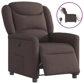 vidaXL Fotoliu rabatabil electric, maro închis, material textil