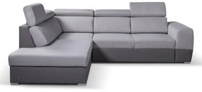 Canapea colțar extensibilă în L MATRIX gri cu spațiu de depozitare, stânga