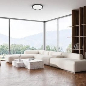 Plafonieră LED EVORA, 18 W, 230 V, temperatură de culoare 3000/4000/6000 K (reglabilă), diametru 22,5 cm, negru