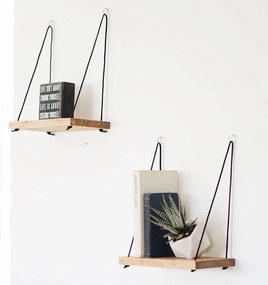 Set 2 polite AA098, stejar, lemn de molid, 40x13x50 cm