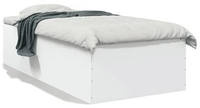 3280979 vidaXL Cadru de pat, alb, 75x190 cm, lemn prelucrat