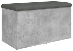 835050 vidaXL Bancă de depozitare, gri beton, 82x42x45 cm, lemn prelucrat