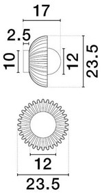 Aplica decorativa ceramica crem, sticla alb, PETEL