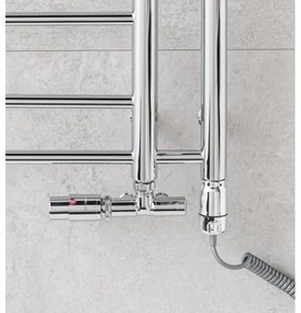 P.M.H. THEIA T2C-L - Radiator de baie tip scară, 352 W, 154 cm, racordare pe stânga, crom lucios