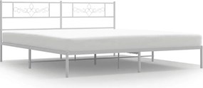 vidaXL Cadru de pat metalic cu tăblie, alb, 183x213 cm