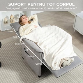 HOMCOM Fotoliu Reclinabil Electric pentru Living cu Suport pentru Picioare, Gri | Aosom Romania