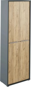 Dulap RIOMA NEW TYPE 05, gri grafit/stejar artisan, PAL melaminat, cu