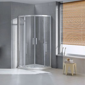 Cabină de duș curbată Aquarius fără cădiță de duș 80x80 cm cu strat de acoperire Easy Clean