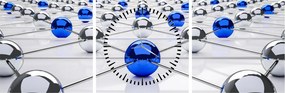 Tablou cu caii legați (cu ceas) (90x30 cm)