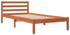 844142 vidaXL Cadru de pat, maro ceruit, 90x200 cm, lemn masiv de pin