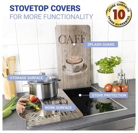 Set 2 protecții din sticlă pentru aragaz Wenko Bistrot, 52 x 30 cm