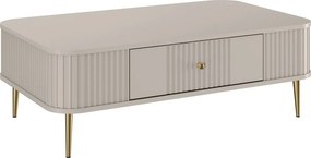 Măsuță de cafea cu sertar Vesper 103x60 cm - cașmir / picioare aurii