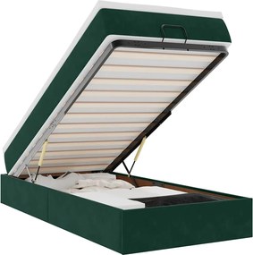 vidaXL Cadru de pat otoman cu saltea verde închis 80x200cm catifea