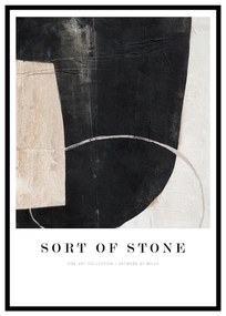 Tablou 52x72 cm Sort Of Stone – Malerifabrikken