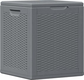vidaXL Cutie de depozitare pentru grădină, gri, 90 L, PP ratan