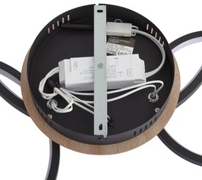 Plafonieră modernă din lemn, cu LED, cu 3 trepte de intensitate, cu 3 lumini - Rondas