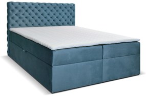 Pat matrimonial Boxspring 160 cm Orimis (albastru). 1033240
