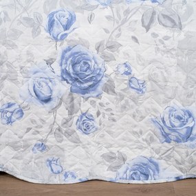 4Home Cuvertură de pat Roses in blue, 220 x 240 cm+ 2x 40 x 40 cm