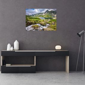 Tablou pe sticlă - Vedere la Muntele Rila (70x50 cm)