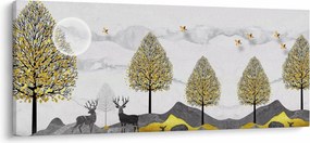 Tablou cu cerbi pictați (120x50 cm)