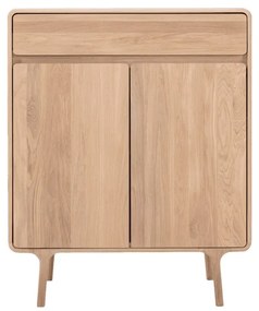 Comodă cu sertar din lemn masiv de stejar Gazzda Fawn