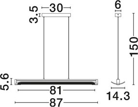 Lustra LED suspendata stil liniar EMERY